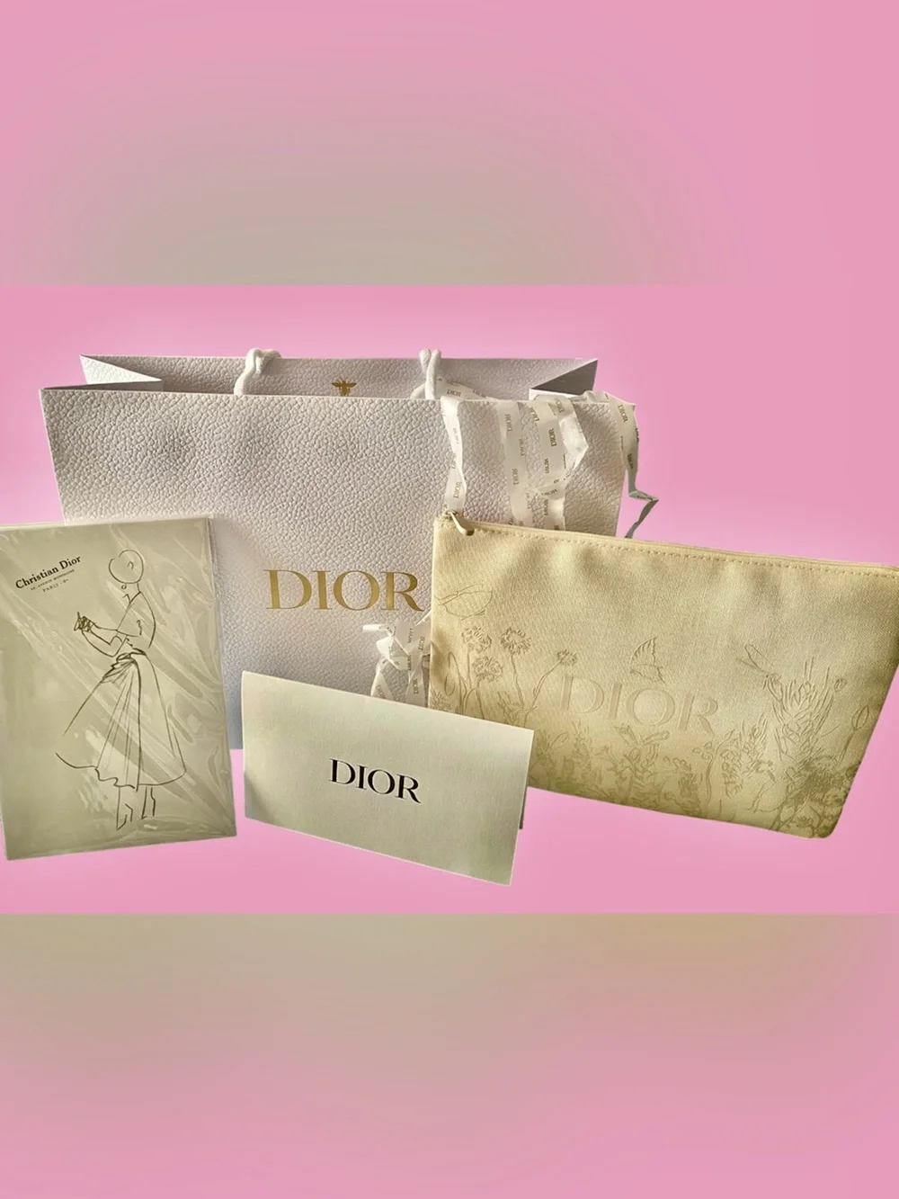 Dior 2Pc New Cosmetic Bag & Sketchbook-from Designer of Dreams Exhibition